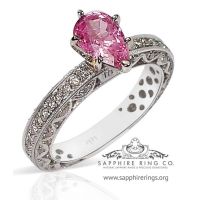 Untreated Pink Sapphire and white gold 14kt Ring