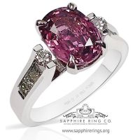 white gold and pink sapphire ring