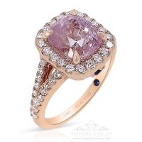 GIA Certified 4.05 ct Unheated Pink Sapphire Ring, 18kt Rose Gold.