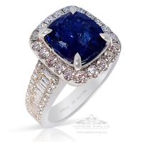 vivid blue ceylon sapphire engagement ring