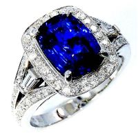 Cushion cut blue sapphire 