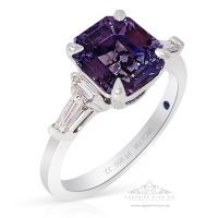 Platinum Purple Sapphire Ring, 2.70 ct Unheated GIA Certified