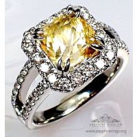 Yellow Ceylon sapphire ring  for sale