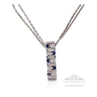 Natural Sapphire & Diamond Necklace, 0.68 cts
