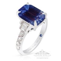 Platinum Emerald Cut Sapphire Ring, 5.03 ct GIA Certified