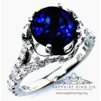 Blue oval cut sapphire ring 2.75 ct 