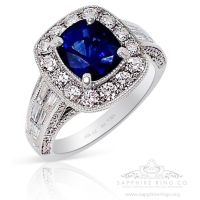 2.61 ct Sapphire  Platinum Wedding ring 