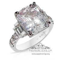 white sapphire platinum ring