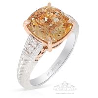 Custom Sapphire Ring Order, Platinum & Rose Gold Diamond Ring