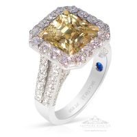 Yellow Sapphire Platinum Ring 5.02 ct Unheated GIA Certified - Custom Order 