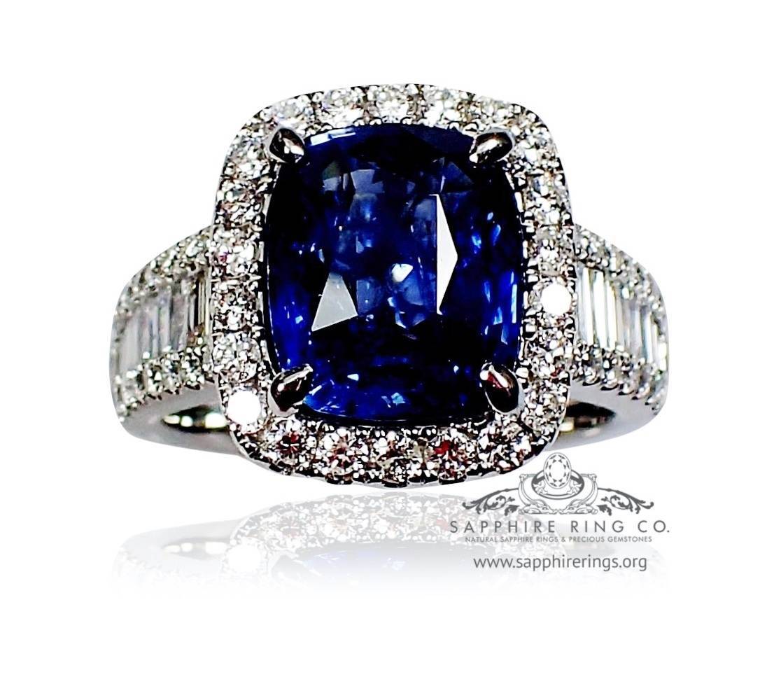 Royal blue Sapphire diamond ring