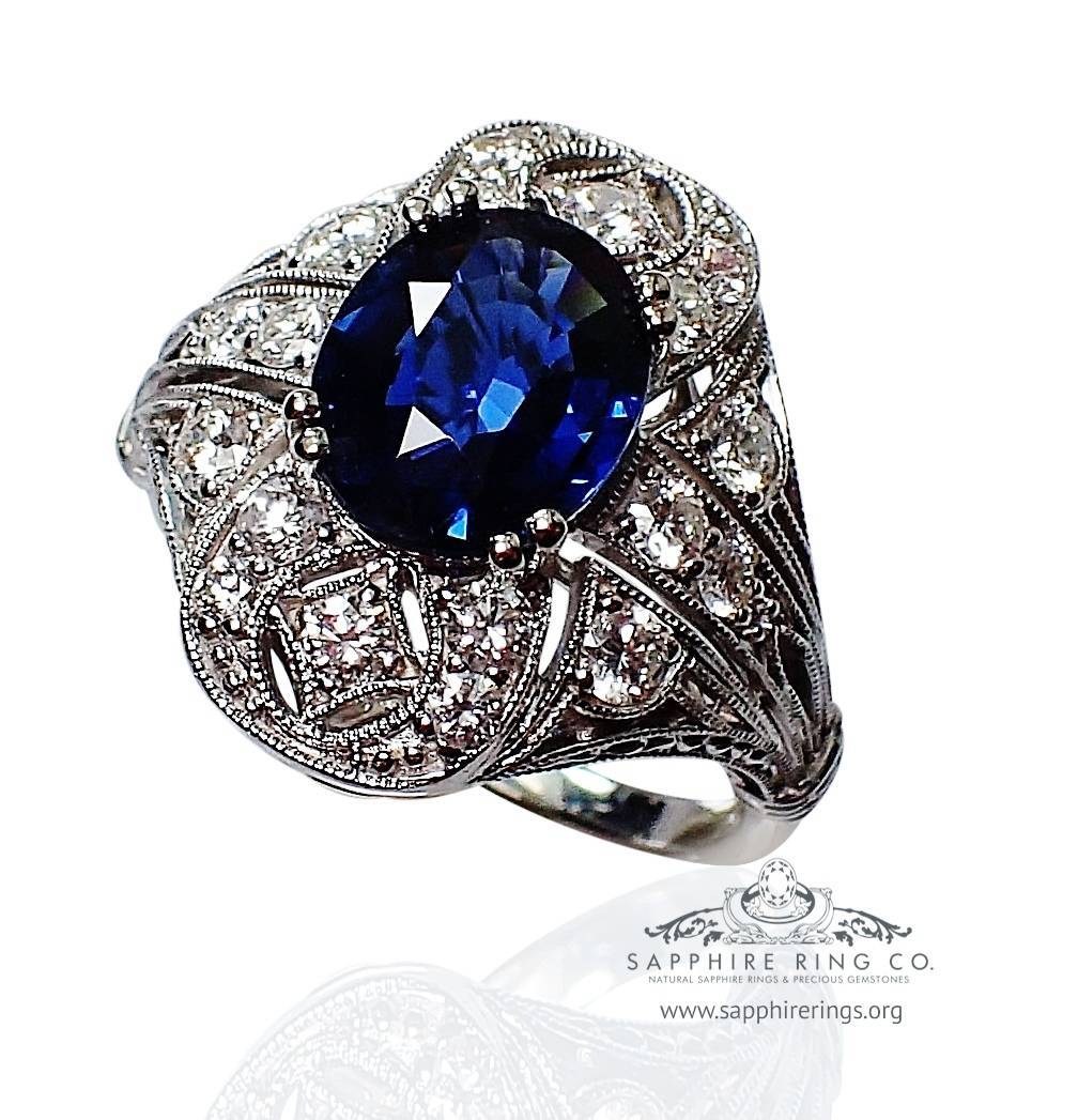 Blue Sapphire diamond ring